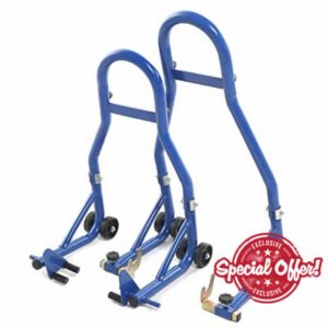 2PCS Paddock Stand Motorcycle Rear Heavy Duty Rear Motor Bike Workshop Pit Motorcycle Paddock Stand Back Wheel Lift Chock for Lifting The Bike