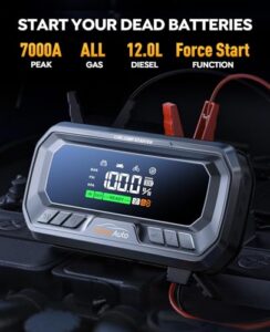 YaberAuto Car Battery Booster Jump Starter (All Gas/12L Diesel/Hybrid) Car Starter Power Bank