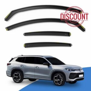 EdgeVisors Wind Deflectors | Fits: VW Tayron MK2 (2024-Onwards) 5 Door SUV 4pc Set | In-Channel Rain Guards for Wind