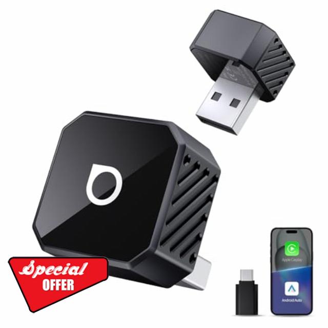 OTTOCAST MINI POT 2025 New Version Wireless CarPlay & Android Auto Adapter 2-in-1