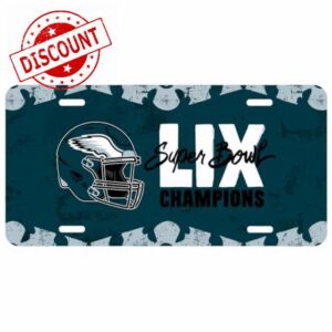 Fanmats Philadelphia Eagles - Super Bowl LIX Champions - Official NFL Stainless Steel Metal License Plate - Easy Installation