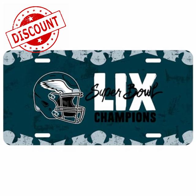 Fanmats Philadelphia Eagles - Super Bowl LIX Champions - Official NFL Stainless Steel Metal License Plate - Easy Installation