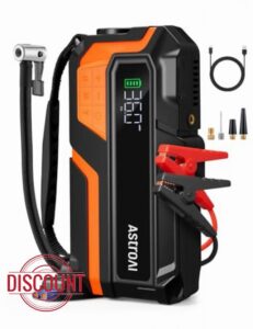 AstroAI 6000A and 150PSI Car Battery Booster Jump Starter Tyre Inflator