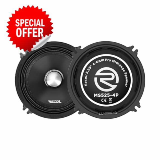 RECOIL MS525-4P 5.25-Inch Midrange Pro Audio Car Speakers
