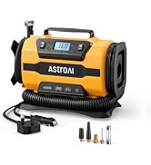 AstroAI Car Tyre Inflator Air Compressor, 240V Mains and 12V DC Dual Power Supply Tyre Pump with ...