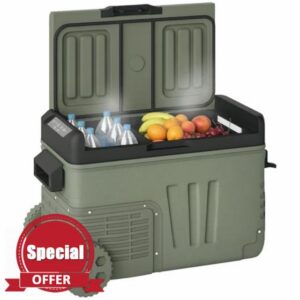 Outsunny 33L Camping Fridge Freezer Dual Zone