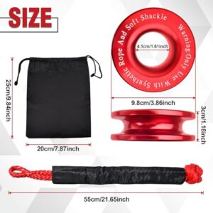 Includes 2PCS Red 21.7inch Soft Shackle and Snatch Ring