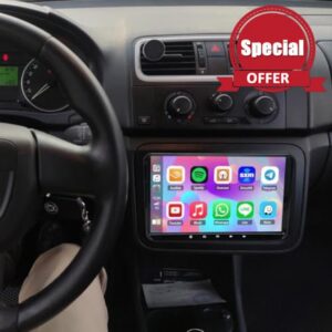 2GB RAM 64GB ROM Car Stereo for for Skoda Fabia 2007-2013 Radio with Apple Carplay Android Auto Double Din Head Unit Sat Nav