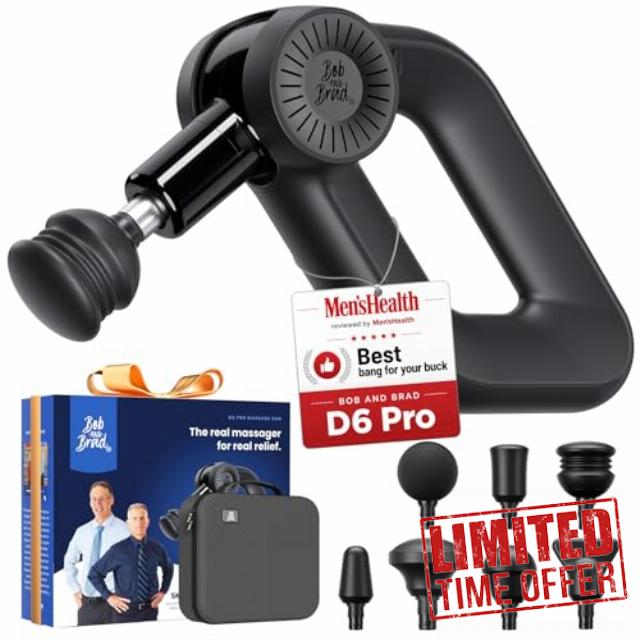 BOB AND BRAD D6 Pro Massage Gun Deep Tissue with 16mm Amplitude | Powerful 85lbs Stall Force Back Massager
