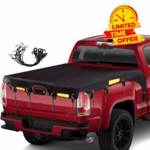 Truck Bed Tarp Cover for Mitsubishi L200 2006-2014 Pickup Truck Bed Covers with Bungee Webbings All Weather Outdoor Waterproof Oxford Fabric Tarps for Rain Su