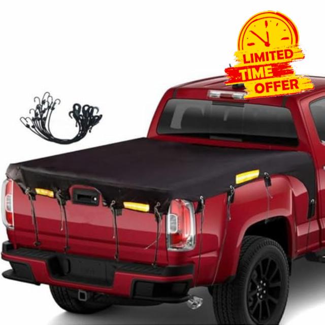 Truck Bed Tarp Cover for Mitsubishi L200 2006-2014 Pickup Truck Bed Covers with Bungee Webbings All Weather Outdoor Waterproof Oxford Fabric Tarps for Rain Su