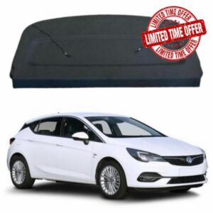 Car Parcel Shelf - Compatible with Vauxhall Astra K (2016-2021) | Sturdy Boot Cover with Clips and Cord for Extra Storage | Space Saving Car Accessories | Black