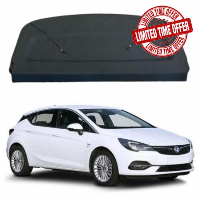 Car Parcel Shelf - Compatible with Vauxhall Astra K (2016-2021) | Sturdy Boot Cover with Clips and Cord for Extra Storage | Space Saving Car Accessories | Black