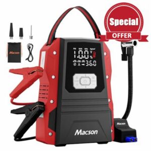 Macson 5000A Car Battery Booster Jump Starter - Portable 12V Jump Box Battery Pack for 9.0L Gas/8.0L Diesel Engines