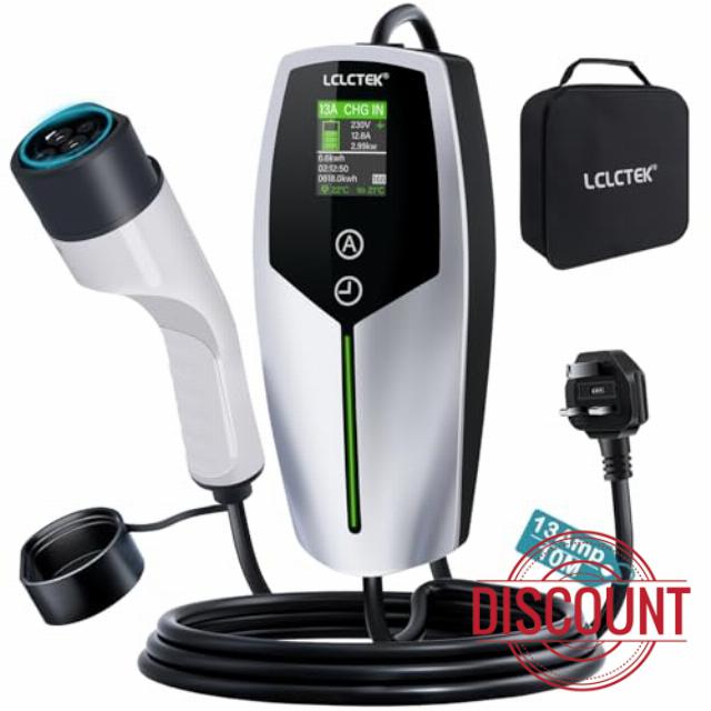 3KW EV Charger Cable Type 2 to 3 Pin Plug 32Ft/10M