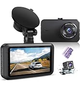 Dash Cam Front and Rear, Dashcam WiFi/APP Control Car Camera Dash Cam W/ 64GB Card, 2.5K Dash Cam...