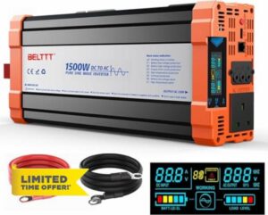 Rewing 1500W Power Inverter 12V to 240V AC Pure Sine Wave Inverter