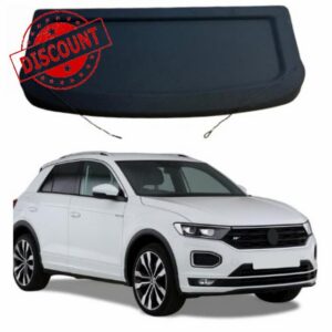 Car Parcel Shelf - Compatible with Volkswagen T Roc (2017-2022) | Sturdy Boot Cover with Clips and Cord for Extra Storage | Space Saving Car Accessories | Black