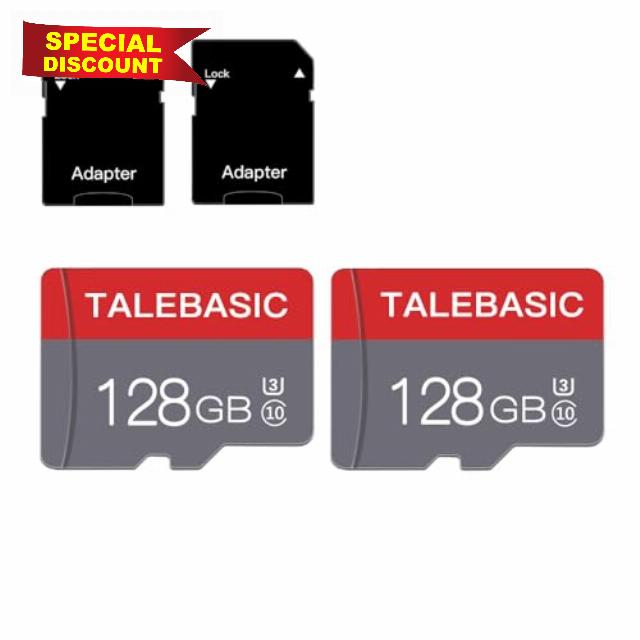 2 Pack 128GB Micro Sd Card Class 10 TF Card with adapter for table
