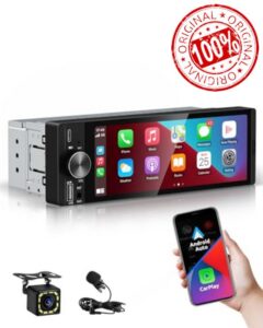 ESSGOO Single Din Car Radio with Wireless Carplay and Android Auto