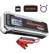 WOLFBOX 2000A Jump Starter Power Pack, 44.4Wh Car Starter Power Bank with 30W Quick Charge,LED Di...