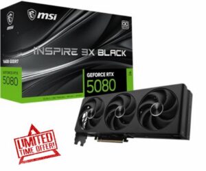 msi Gaming RTX 5080 16G Inspire 3X OC Black Graphics Card (16GB GDDR7