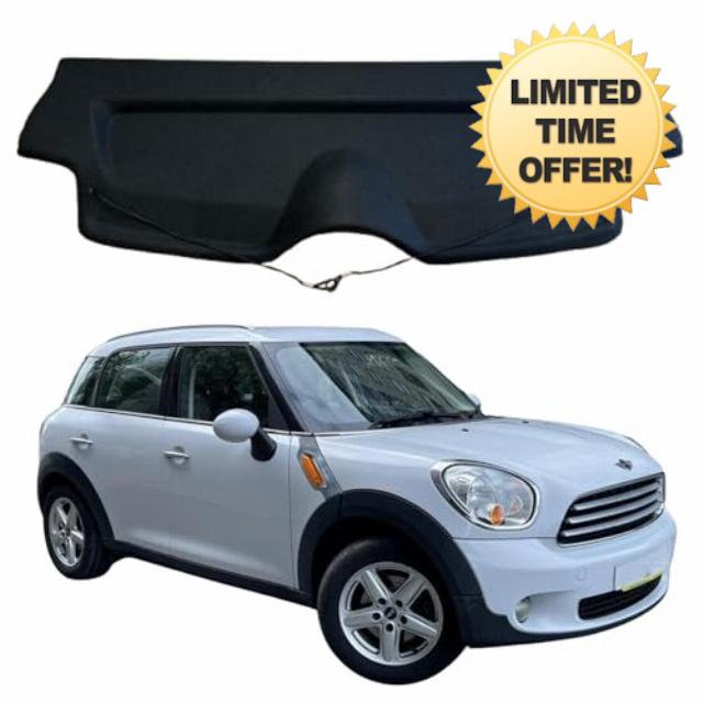 Mini Countryman R60 2010-2016 Compatible Car Parcel Shelf | Sturdy Boot Cover with Cord for Extra Storage | Space Saving Car Accessories | Black