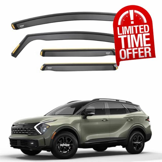 ISPEED Wind Deflectors for Kia Sportage MK5 2021-2025 5-Door SUV 4pc Set | Keep Your Car Ventilated In Rain & Wind