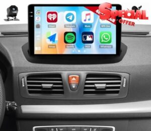 CAMECHO 4G+64G Car Radio for Renault Megane 3 2009-2014 with Wireless Carplay Android Auto 9 Inch in-Cell 1280 * 720 Touchscreen Android Car Stereo Bluetooth 5.0 GPS FM RDS Backup Camera