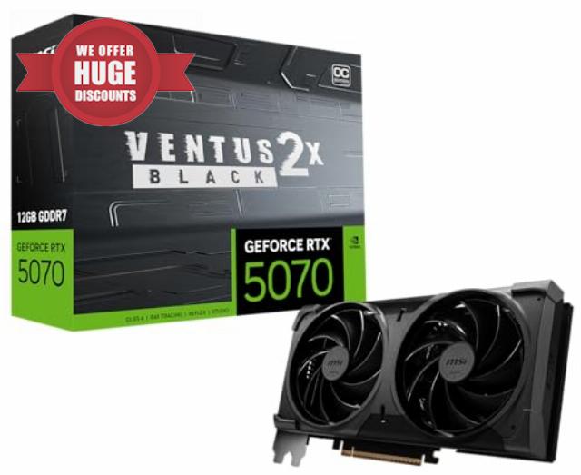 msi Gaming RTX 5070 12G Ventus 2X OC Black Graphics Card (12GB GDDR7