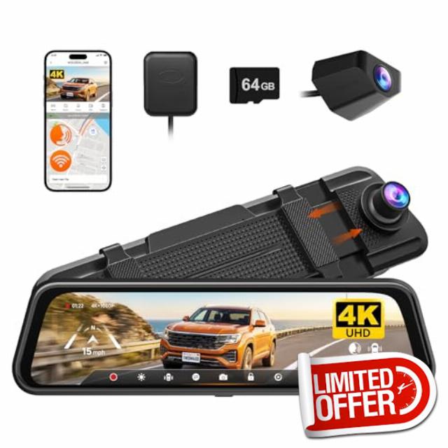 WOLFBOX M40 10'' Mirror Dash Cam