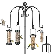 Bird Feeders Hanging Station, 224cm Bird Feeder Pole, Heavy Duty Bird Feeding Stations Multi Hang...