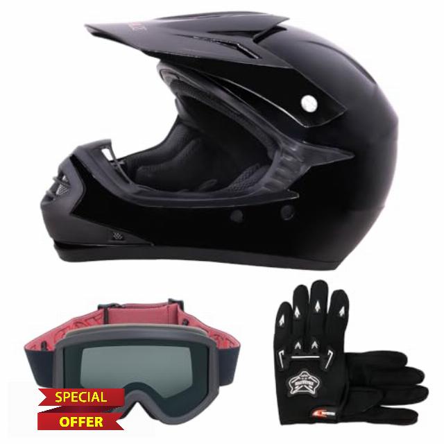 Zorax Youth Motocross Helmet & Gloves & Goggles for ATV Dirt Bike BMX Quad Off Road ECE Approved