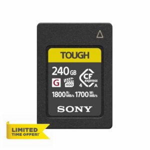 Sony CEA-G Series TOUGH 240GB CFexpress Type A Memory Card – VPG400 Ultra High Speed (Up to 1800MB/s Read & 1700MB/s Write) – Prof 4K/8K Video