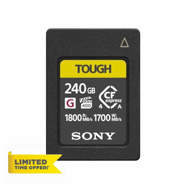 Sony CEA-G Series TOUGH 240GB CFexpress Type A Memory Card – VPG400 Ultra High Speed (Up to 1800MB/s Read & 1700MB/s Write) – Prof 4K/8K Video