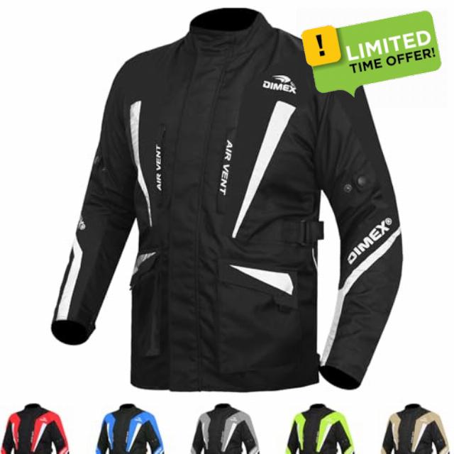 Dimex Waterproof Motorcycle Jacket – Men’s Cordura Textile Riding Jacket
