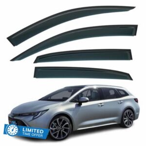 Set Of 4 STICK-ON Wind Deflectors For TOYOTA COROLLA E210 5-door Estate Touring Sport 2019 2020 2021 2022 2023 2024 2025 2026 Models. Corolla Rain Deflectors