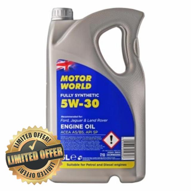MOTORWORLD Fully Synthetic A5/B5 Engine Oil 5W-30 – Premium Full Synthetic Motor Oil for Ford Engines