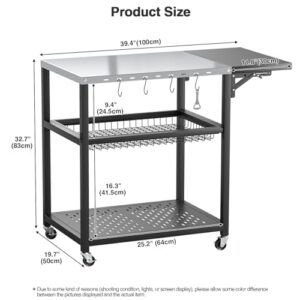 Outdoor Grill Dining Cart for Party Home Gathering Picnic