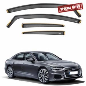 ISPEED Wind Deflectors for AUDI A6 C8 2018-2025 4-Door Saloon 4-pc - Keep Your Car Ventilated in Rain - Reduce Wind Turbulence - Tinted