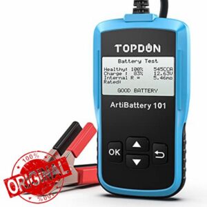 Topdon AB101 12V Automotive Car Battery Tester 100-2000 CCA Professional Load Analyzer and Alternator on Cranking System and Charging System Scan Tool for cars/SUVs/Light Trucks