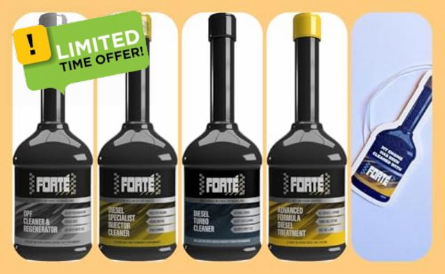 Forte Ultimate 4 Pack - DPF Cleaner + Specialist Injector Cleaner - Turbo Cleaner and Diesel Treatment - Pefrect Complete Additives Pack for Diesel Engines With Free Air Freshne