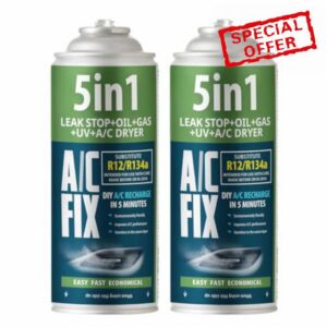 AC FIX 5-in-1 – R134a x 2 470g Refrigerant for Car Air Conditioning with Oil