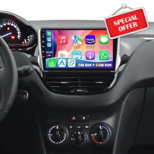 Loddery 4G+64G Car Stereo for Peugeot 208/2008 2012-2018 with Apple Carplay Android Auto Sat Nav