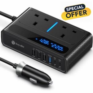 Toyvile 200W Car Power Inverter 12V to 240V / 230V with 2 Sockets