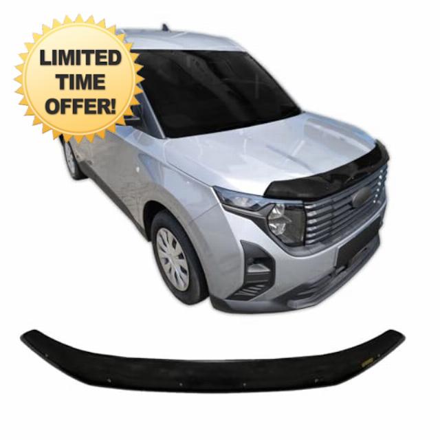SCOUTT | Hood Deflector Bonnet Guard Compatible With Transit Courier 2024 - Up Black