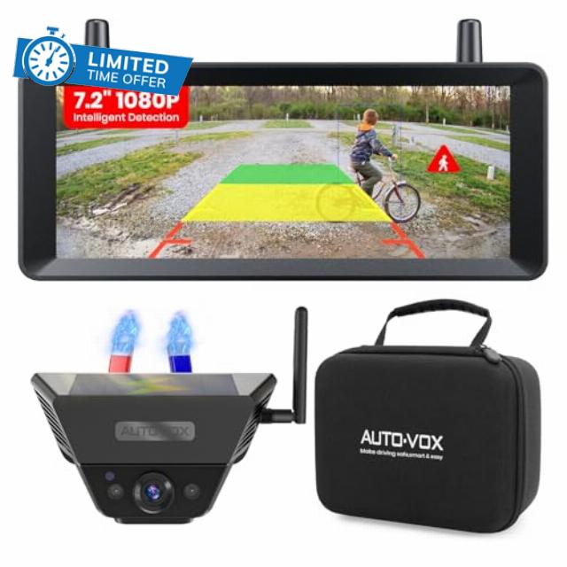 AUTO-VOX Solar Magnetic Wireless Reversing Camera Kit: 1 Minute Install