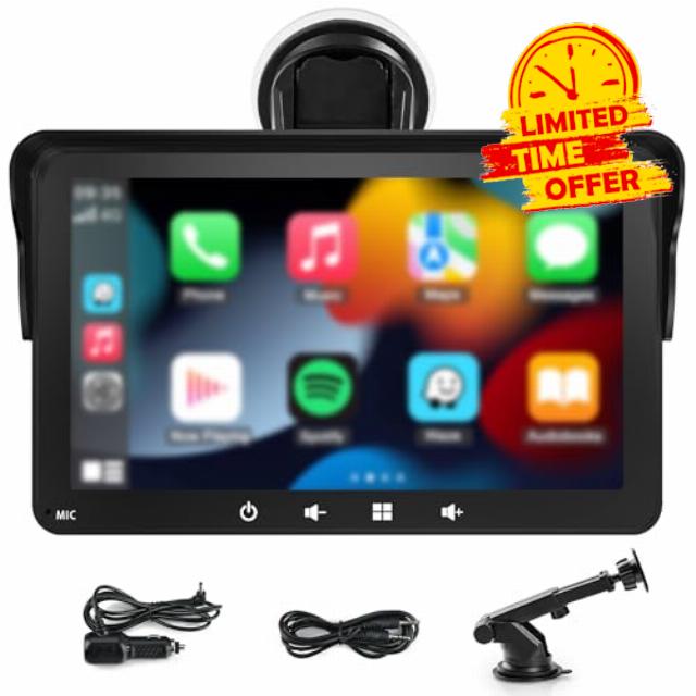 Autolink 7 inch Wireless Apple Carplay & Android Auto Car Play Sun Visor Screen