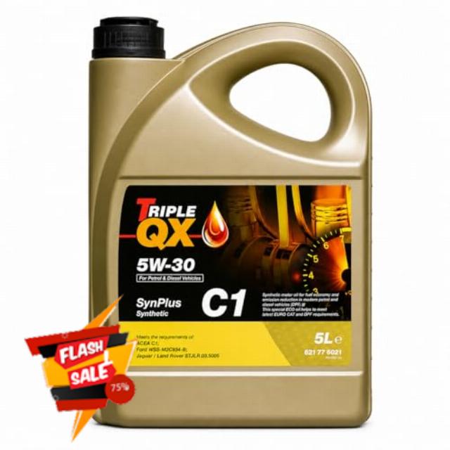 Triple QX SynPlus C1 5W-30 Fully Synthetic Engine Oil 5L Low SAPS Car Motor Oil ACEA C1 JASO DL-1