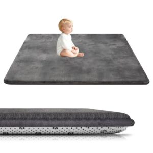 3CM Thick Baby Crawling Mat Nursery Rug for Crawling & Playing 60 x 180 cm Dark Grey for Bedroom with Non-slip Backing